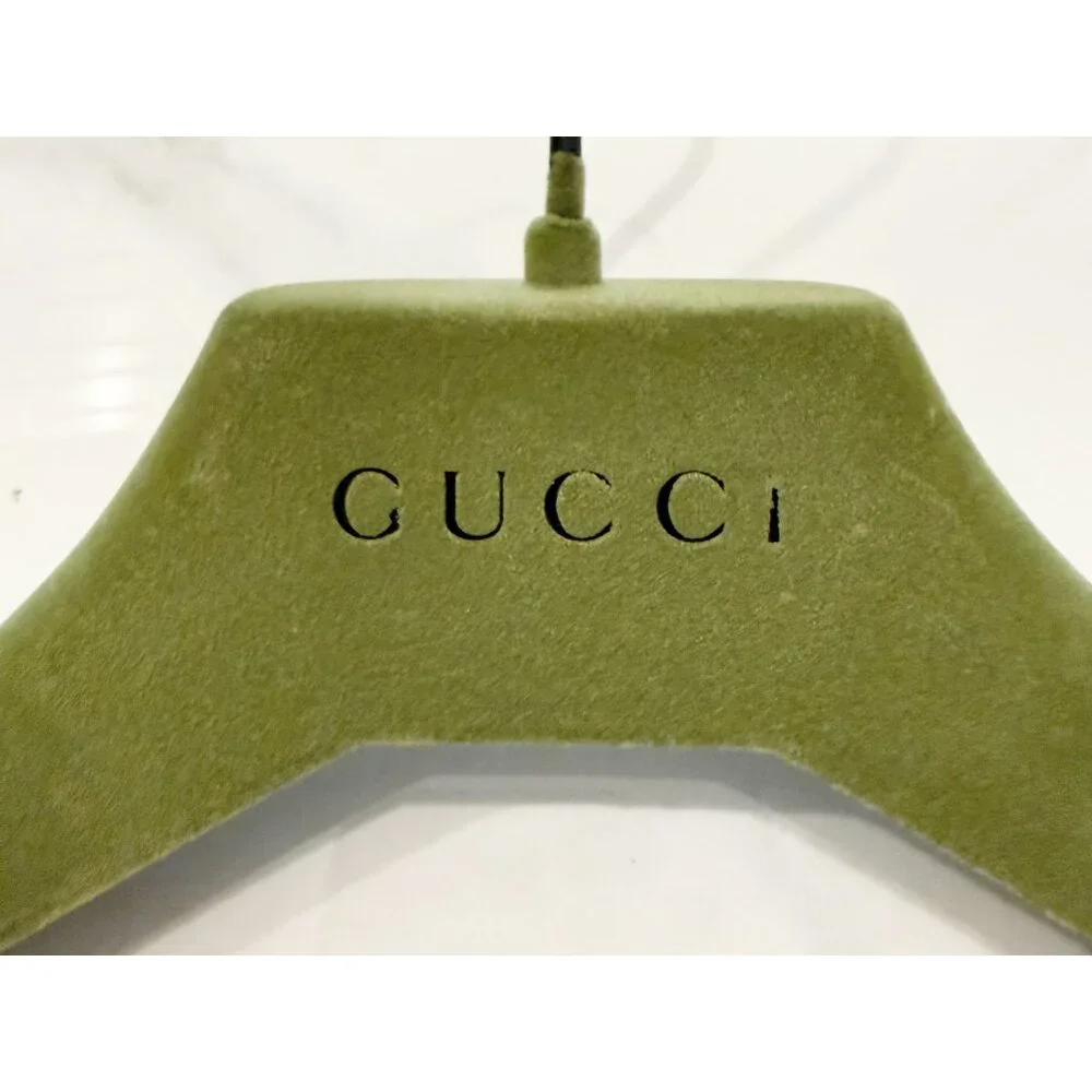 Authentic GUCCI Green Velvet Boutique Logo Suit Jacket Pants Hanger 14